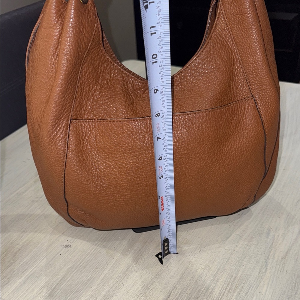 Vintage Michael Kors Tan Leather Hobo Bag with Gold Accents - Picture 10 of 14